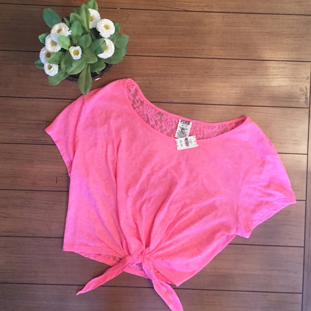 Victoria Secret Lace Back Crop Top NWT